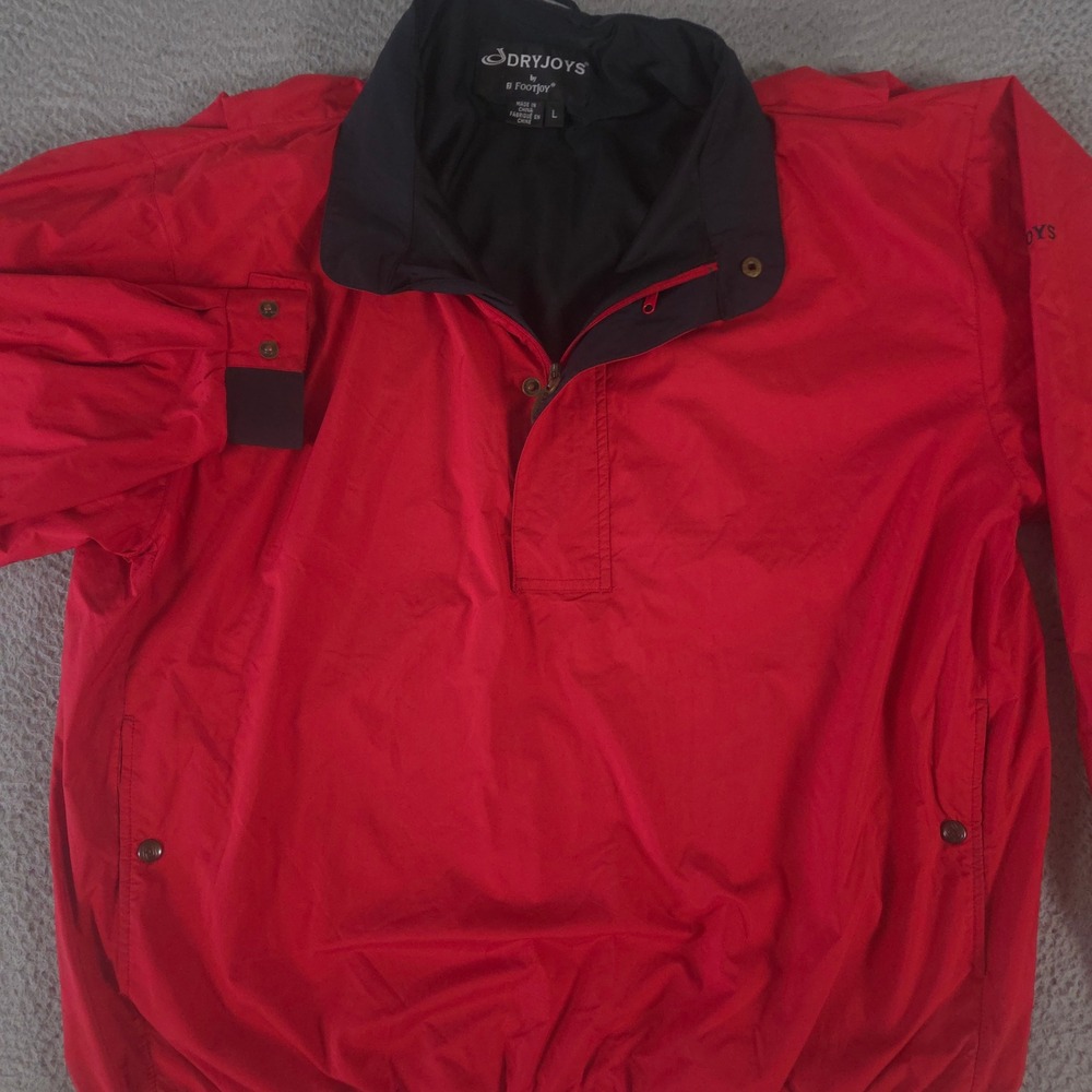 FootJoy Jacket Mens L DryJoys 1/2 Zip Rain Windbreaker Water Resistant Pullover